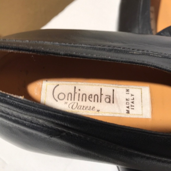 Continental Varese Quality Black Leather Slip-Ons